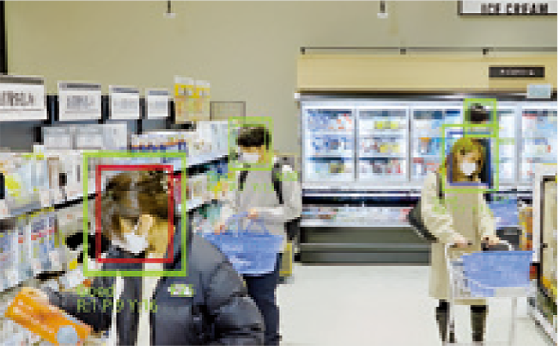 AIによる顔認証技術により、犯罪リスクにつながる可能性のある不審者を検知し、スタッフにリアルタイムでアラートを上げることが可能となる