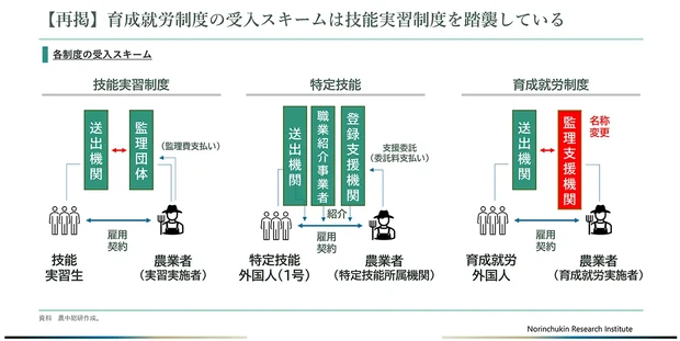 育成就労・技能実習・特定技能の関係
