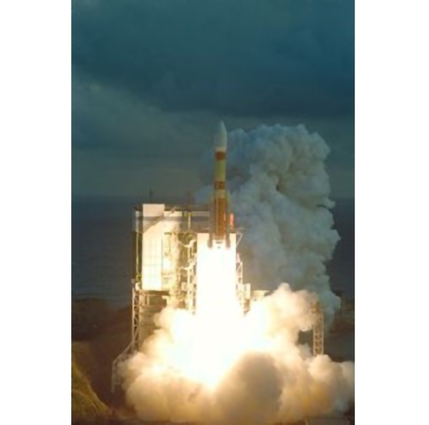 初めて日本が全段自主技術により開発したH-Ⅱロケット（JAXA提供）