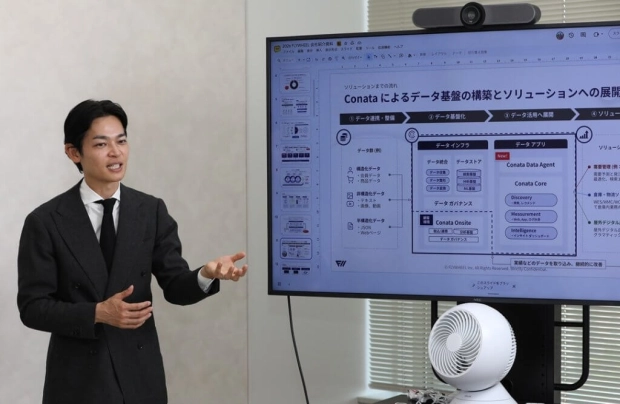Conata（コナタ）を説明する横山CEO